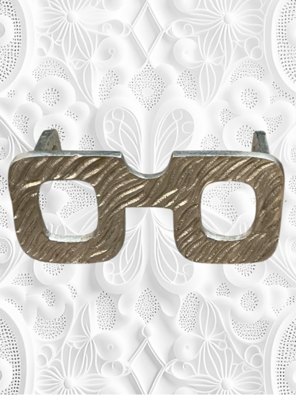 Source unknown Textured Square silver Metal eyeglasses decoration decor